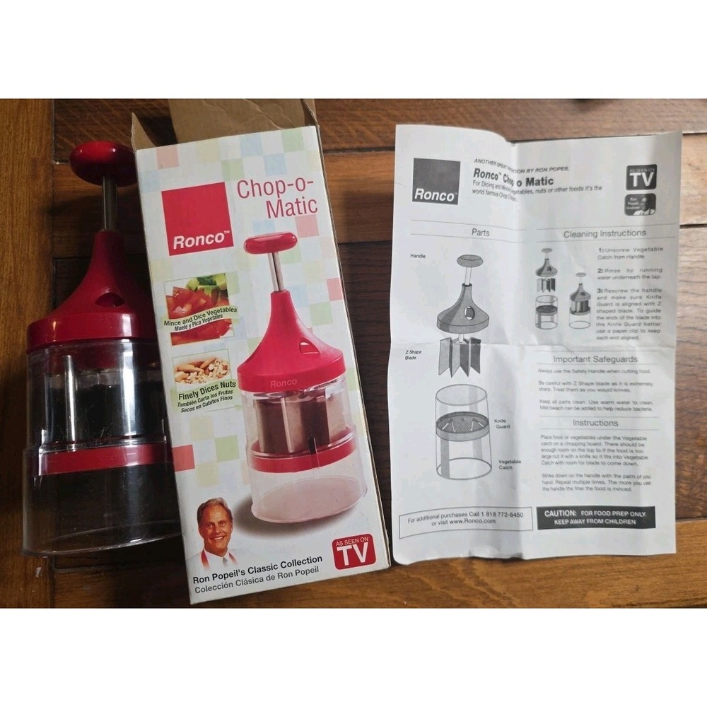 Ronco Chop O‎ Matic Food Chopper Red Plastic